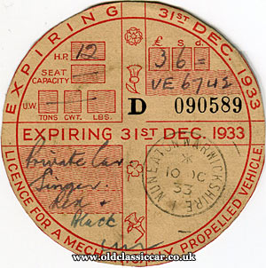 1933 tax disc